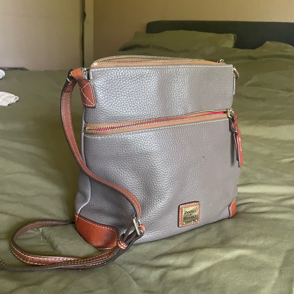 Dooney & Bourke Gray and Brown Crossbody Bag
